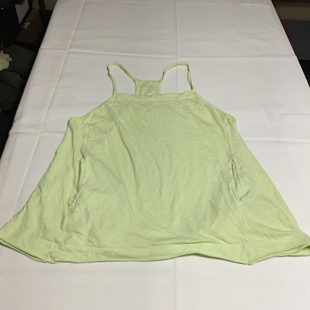 Free People Movement Hot Shot Tank Top Large Lime Green Racerback Pockets